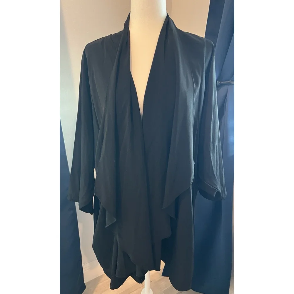 VNTG OSCAR De La RENTA P/S Swimwear BLACK ClassicCover Up Cruise Loungewear 80's